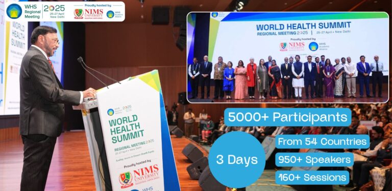Prof. (Dr.) Balvir S. Tomar, Nims Chairman Puts India at the Forefront of Global Health Leadership at World Health Summit Regional Meeting 2025